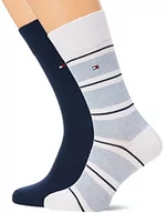 Skarpetki męskie - Tommy Hilfiger Męskie skarpety Rugby Colorblock Classic, NIEBIESKI, 43-45 EU - miniaturka - grafika 1