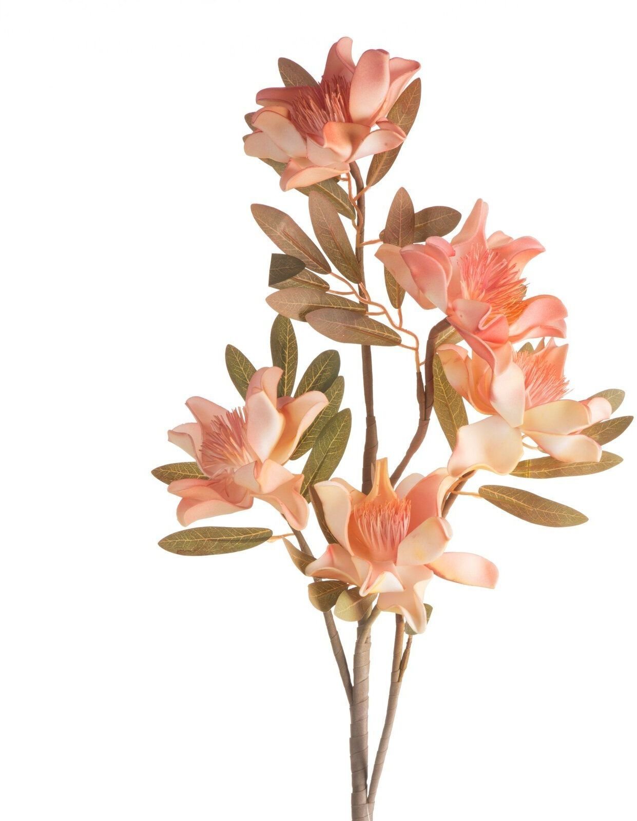 Eurofirany Kwiat sztuczny gałązka magnolii FLORE 89 cm różowy x6