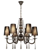 Lampy sufitowe - Lumina Deco Deco KLASYCZNY ŻYRANDOL KRYSZTAŁOWY CZARNY FABIONE W6 - miniaturka - grafika 1