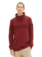 Swetry męskie - TOM TAILOR sweter męski, 32220 – Burned Bordeaux Red, M - miniaturka - grafika 1