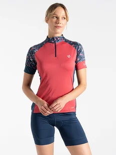 Dare 2b Koszulka kolarska "Follow Through" w kolorze czerwono-granatowym - Koszulki sportowe damskie - miniaturka - grafika 1