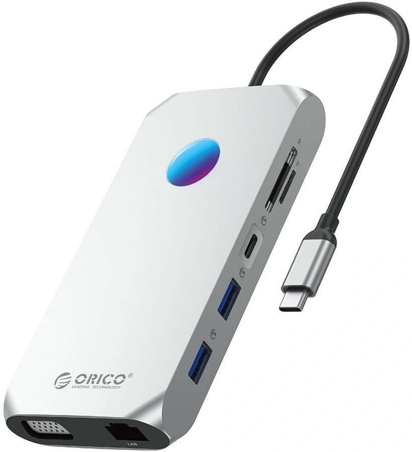 Stacja/replikator Orico XCR 12w1 RGB USB-C srebrna ORICO-XCR-X2-SV-BP