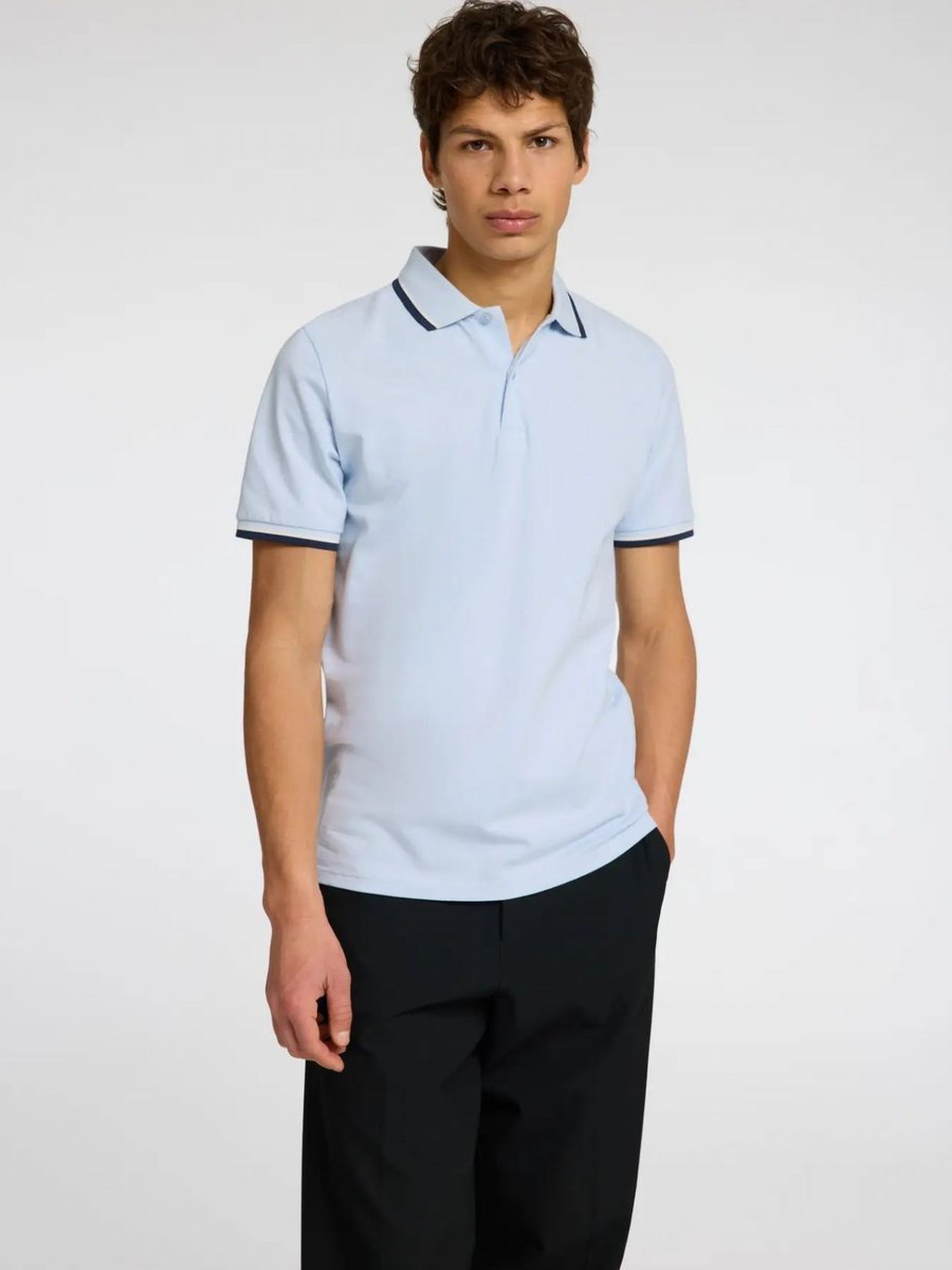 polo uomo selected 16095852 atlas cashmere blue