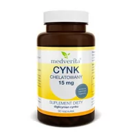 Suplementy naturalne - MEDVERITA Medverita Cynk chelatowany 15 mg 90 K MV901 - miniaturka - grafika 1