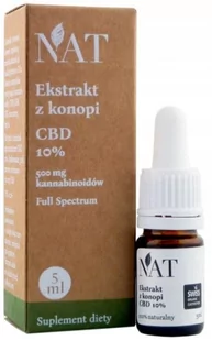 NAT (CBD) NAT Olejek - ekstrakt z konopi 10% CBD 5ml (mini) 21NACOLE09 - Suplementy naturalne - miniaturka - grafika 1