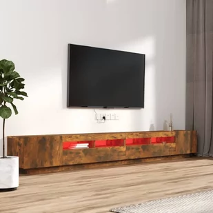 Lumarko Zestaw 3 szafek TV z oświetleniem LED, przydymiony dąb - Szafki RTV - miniaturka - grafika 4