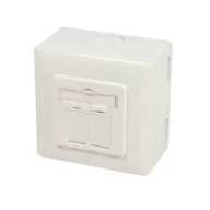 Gniazdka elektryczne - LogiLink NP0124 gniazdko elektryczne 2 x RJ-45 Metaliczny, Biały - miniaturka - grafika 1