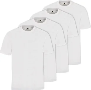koszulka męska hajo, 4-pak - Basic, krótki rękaw, okrągły dekolt, bawełna, gładka biała 6XL - Koszulki męskie - miniaturka - grafika 1