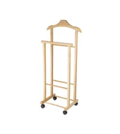 Pudła i pojemniki do przechowywania - Compactor Organizacja garderoby - Wieszak na ubrania 97x33x29 cm, na kółkach, jasne drewno RAN7876 - miniaturka - grafika 1