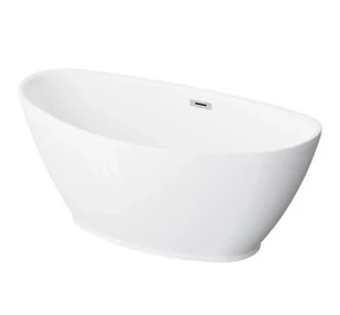 Wanna Wolnostojąca Polimat Mango 150X75 Cm Owalna Biały 518 - Wanny - miniaturka - grafika 1