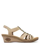 Sandały damskie - Rieker Sandały V2451-62 Beżowy - miniaturka - grafika 1