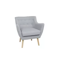 Fotele - Beliani Fotel tapicerowany szary DRAMMEN - miniaturka - grafika 1