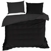 Pościel - Eurofirany Pościel czarna satyna bawełniana Nova3 180x200 Ef-psc-nova3czar-180 - miniaturka - grafika 1