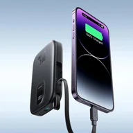 Powerbanki - Powerbank Joyroom JR-PBF18 10000 mAh 22.5 W z kablem Lightning & USB-C – czarny - miniaturka - grafika 1