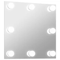 Lustra - vidaXL Lustro ścienne z lampkami LED, kwadratowe, szklane - miniaturka - grafika 1