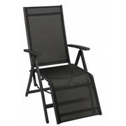Fotele i krzesła ogrodowe - ACTIVE - fotel rozkładany czarno-srebrny - miniaturka - grafika 1
