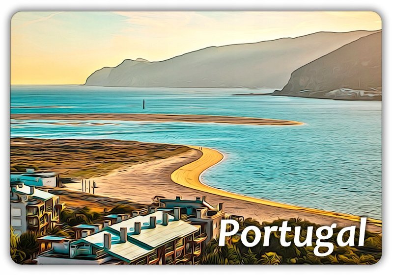 PORTUGALIA - Azory - Krajobraz - Plaża - Portugal - Magnes na lodówkę