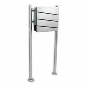 Skrzynki na listy - Skrzynka pocztowa stal nierdzewna wrzutnia z gazetnikiem na stojaku wolnostojąca - miniaturka - grafika 1