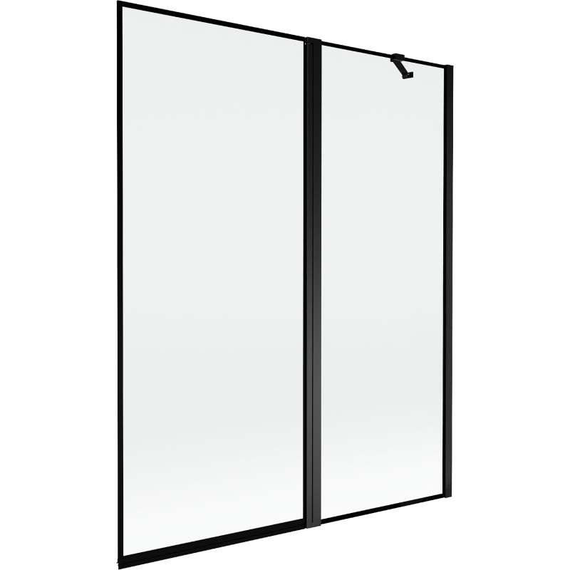 Mexen Mist parawan nawannowy 2-skrzydłowy prawy 140 x 150 cm, czarna ramka, czarny - 8A9-140-011-70-70-P