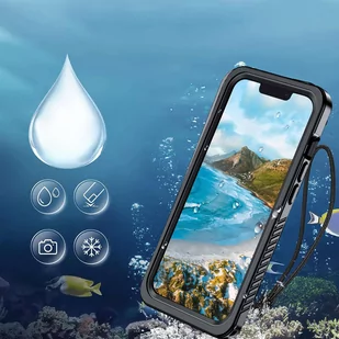 Etui do iPhone 14 wodoodporne pancerne 360 Case Hybrid ochrona aparatu obiektywów IP68 Waterproof czarne - Etui i futerały do telefonów - miniaturka - grafika 3