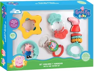 Zestaw grzechotek i gryzaków Peppa Pig 5 elementów - Gryzaki dla dzieci - miniaturka - grafika 1