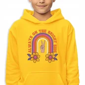 Bluzy dla dziewczynek - Bluza Dziecięca Z Kapturem Bawełniana 128 Cm Always On The Bright Side - miniaturka - grafika 1