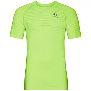 Koszulki męskie - Odlo Odlo T-shirt męski S/S Crew Neck Essential bezszwowy T-shirt zielony Lounge Lizard Melange M 313492 - grafika 1