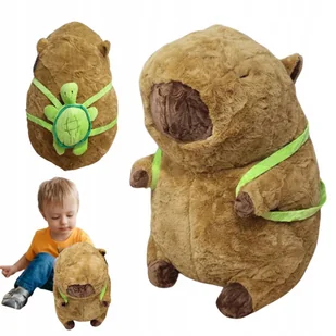 Kapibara z Plecakiem Pluszowym Żółwiem MASKOTKA PRZYTULANKA PLUSZAK 35 cm - Maskotki i pluszaki - miniaturka - grafika 1