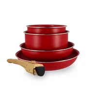 Zestawy garnków i patelni - Menastyl Magenta – 5-Częściowy Zestaw Garnków Z Recyklingu, Indukcyjne Patelnie I Garnki - miniaturka - grafika 1