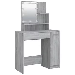 Lumarko Toaletka z LED, szary dąb sonoma, 86,5x35x136 cm - Toaletki - miniaturka - grafika 2