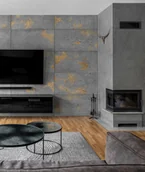 Elewacje - 30x60 cm DS - (ciemny popiel, złote kruszywo) - płyta beton architektoniczny ultralekka - miniaturka - grafika 1