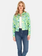 Kurtki damskie - KRÓTKA KURTKA DAMSKA W GEOMETRYCZNE WZORY - miniaturka - grafika 1