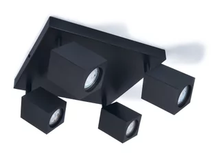 Oprawa halogenowa natynkowa ścienno - sufitowa LED Quantus x4 - Czarna - Oprawy, klosze i abażury - miniaturka - grafika 1