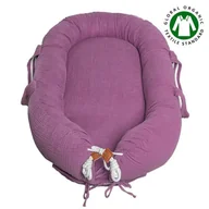 Kokony niemowlęce - Hi Little One - Kokon Gniazdko Dla Noworodka Z Organicznego Oddychającego Bio Muślinu Gots Newborn Nest Lavender - miniaturka - grafika 1