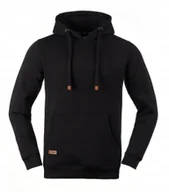 Bluzy męskie - Bluza kangurka bawełniana męska dresowa czarna z kapturem Cuna XL - miniaturka - grafika 1