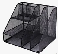 Przyborniki na biurko - TIERRA Przybornik na biurko metalowy JUMBO siatka 7 komór 7a TRES czarny /SPW7A/CZ/ !dostępność 05-04-2021! - miniaturka - grafika 1