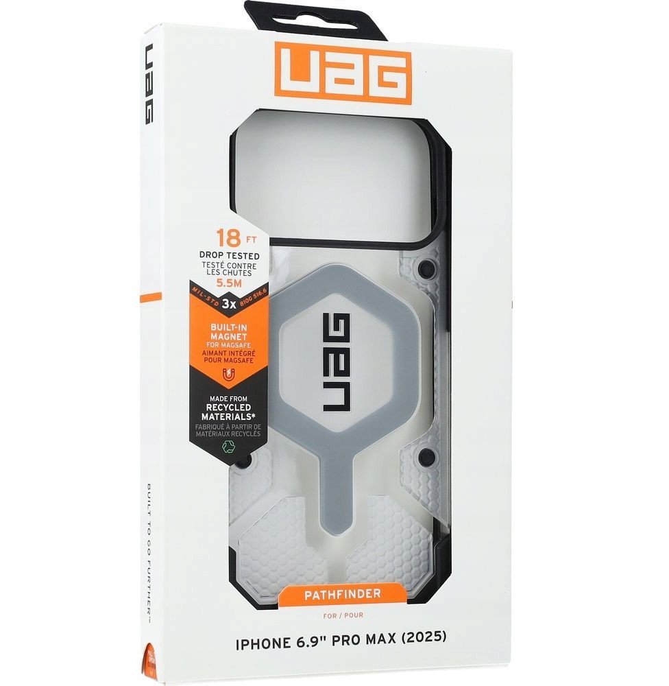UAG Pathfinder Clear MagSafe - etui do iPhone 17 Pro Max kompatybilne z MagSafe ice/silver
