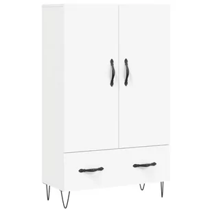 Wysoka szafka, biała, 69,5x31x115 cm, materiał drewnopochodny Lumarko! - Szafki do salonu Wysoka szafka, biała, 69,5x31x115 cm, materiał drewnopochodny Lumarko! - Szafki do salonu - miniaturka - grafika 3