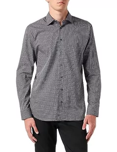 Seidensticker Męska koszula z długim rękawem Extra Slim Fit, czarny, 44 - Koszule męskie - miniaturka - grafika 1