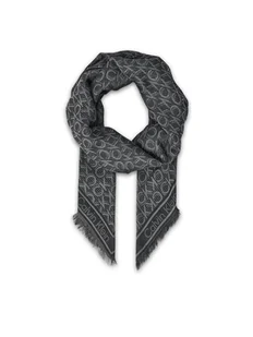 Calvin Klein Chusta Aop Monogram Jacquard LV04F8054G Czarny - Apaszki i szaliki damskie - miniaturka - grafika 1