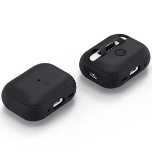 Etui ochronne na słuchawki Spigen Silicone Fit Strap do Apple AirPods Pro 1/2 czarny/black ACS05479 - Akcesoria do słuchawek - miniaturka - grafika 5