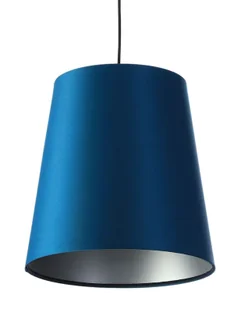 Granatowo-srebrna lampa wisząca stożek - S402 Hivros - Lampy stojące - miniaturka - grafika 1