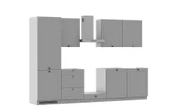 Meble kuchenne - Zestaw Mebli Kuchennych Bergamo 300 Cm L/P Mdf Folia Szary Mat Cichy Domyk Hettich - miniaturka - grafika 1