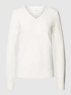 Sweter z dzianiny z dekoltem w serek model ‘Viril’ - Swetry damskie - miniaturka - grafika 1