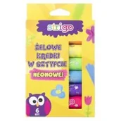 Artykuły biurowe - Strigo Kredki świecowe neonowe 6szt STRIGO - miniaturka - grafika 1