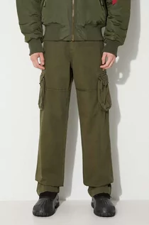 Spodnie męskie - Alpha Industries spodnie bawełniane Jet Pant kolor zielony proste 101212.142 - grafika 1