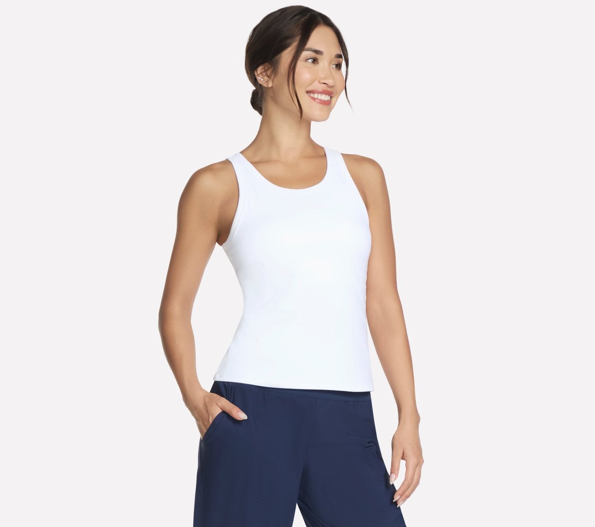 Top sportowy damski Skechers GO WALK Shelf Bra Tank TT20-WHT biały L