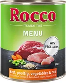 Mokra karma dla psów - Rocco Menu, 6 x 800g - Wołowina i kurczak z warzywami i ryżem - miniaturka - grafika 1