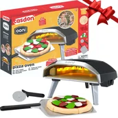 Zabawy w naśladowanie dorosłych - Piec do pizzy zestaw dla małego pizzermana z podstawką + 18 dodatków Casdon - miniaturka - grafika 1