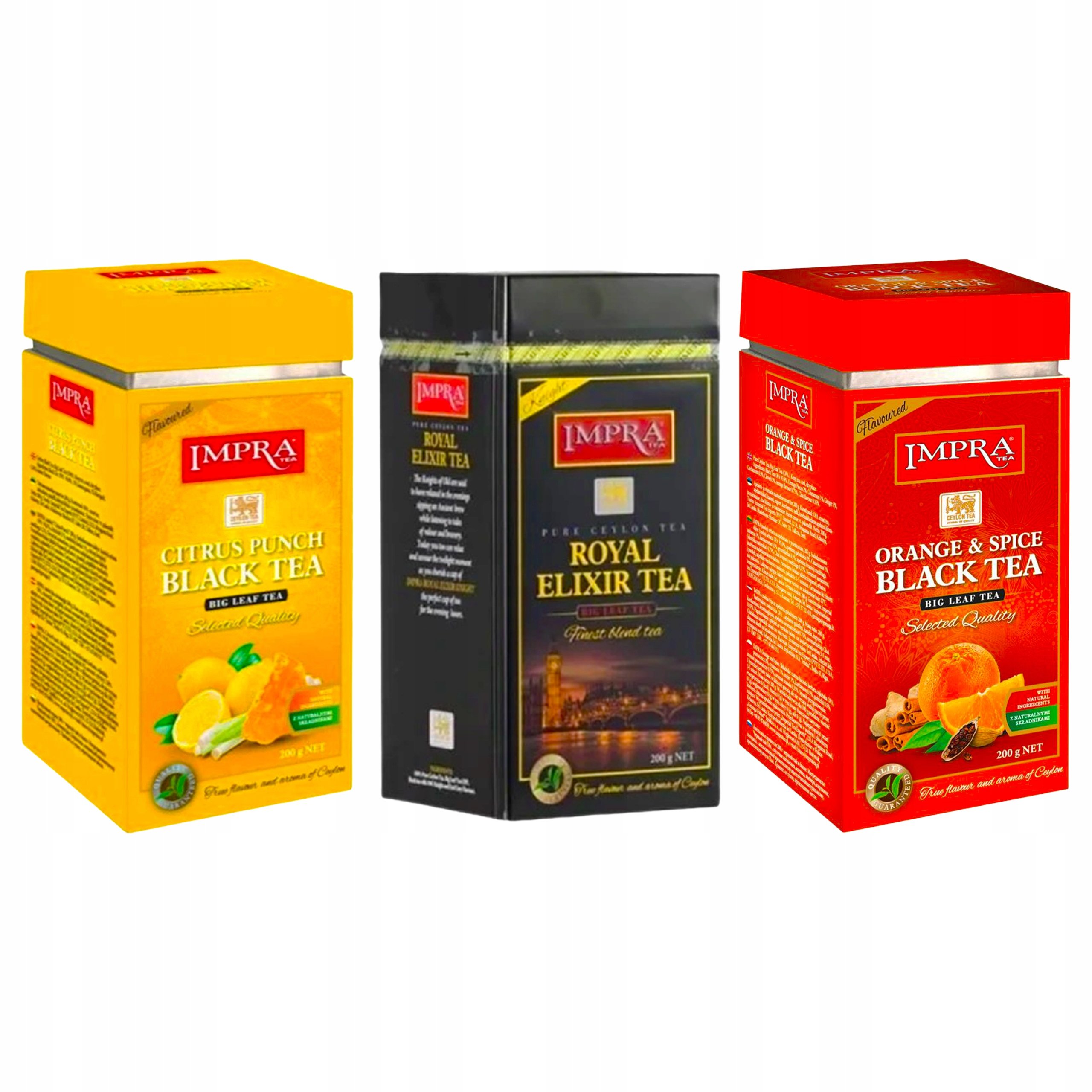 Impra zestaw 3 herbat liściastych w Puszce różne smaki 3 x 200 g